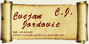 Cvejan Jordović vizit kartica